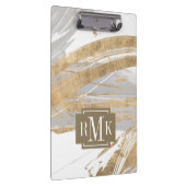 Monogram | Goud en grijs Klembord (Rechts)