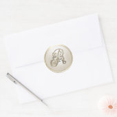 Monogram goud en ivoor Initiaal R Ronde Sticker (Envelop)
