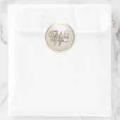 Monogram goud en ivoor  Initiaal W Ronde Sticker (Tas)