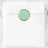 Monogram Goud en Turqoise Stickers (Tas)