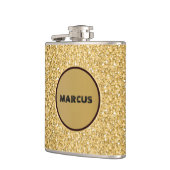 Monogram Goud en Wit Glitter Heupfles (Links)