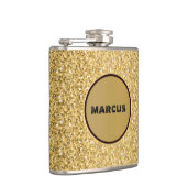 Monogram Goud en Wit Glitter Heupfles (Rechts)