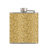 Monogram Goud en Wit Glitter Heupfles (Achterkant)