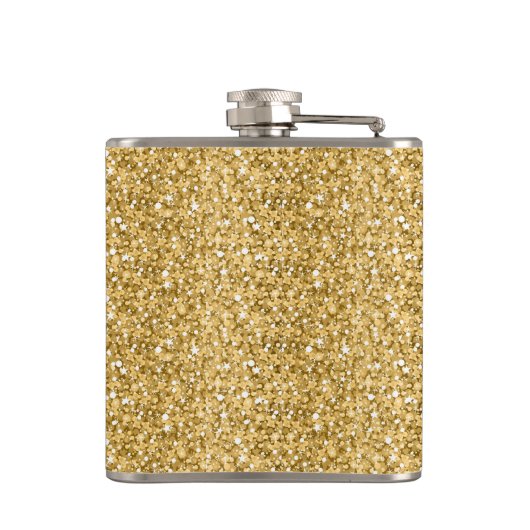 Monogram Goud en Wit Glitter Heupfles (Achterkant)