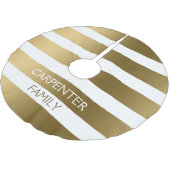 Monogram goud en witte horizontale strepen kerstboom rok (Gekanteld)