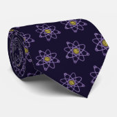 Monogram goud en zilver atoomstructuur wetenschap stropdas (Opgerold)