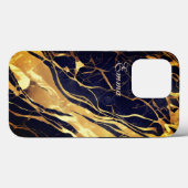 Monogram goud en zwart hoesje iphone 13 pro max (Achterkant (horizontaal))