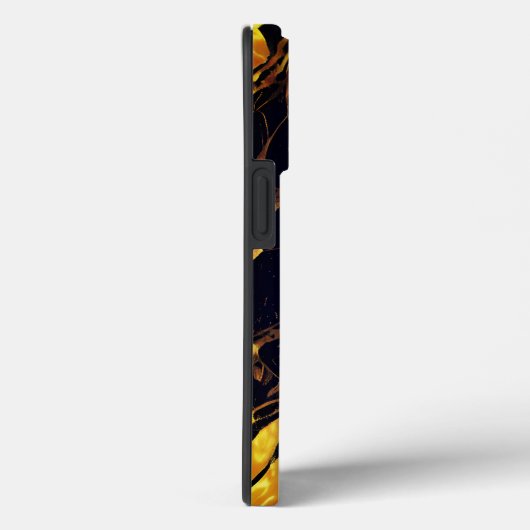 Monogram goud en zwart hoesje iphone 13 pro max (Achterkant / Rechts)