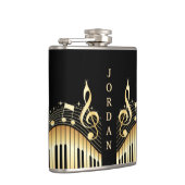 Monogram goud en zwart muzikaal toetsenbord heupfles (Rechts)