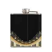 Monogram goud en zwart muzikaal toetsenbord heupfles (Achterkant)