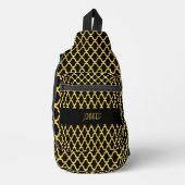 Monogram goud en zwart quatrefoil patroon sling bag (Voorkant)