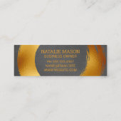 Monogram | Goud Folie Cirkelvormig Geborsteld Mini Visitekaartje (Achterkant)