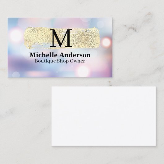 Monogram | Goud geborsteld | Boke Visitekaartje (Voorkant / Achterkant)