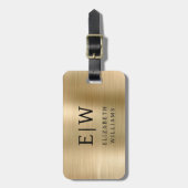 Monogram Goud Geborsteld Metallic Elegant Bagagelabel (Voorkant verticaal)
