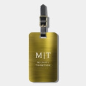 Monogram Goud Geborsteld Metallic Elegant Bagagelabel (Voorkant verticaal)