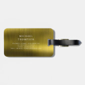 Monogram Goud Geborsteld Metallic Elegant Bagagelabel (Achterkant horizontaal)