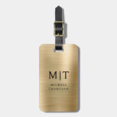 Monogram Goud Geborsteld Metallic Elegant Bagagelabel (Voorkant verticaal)