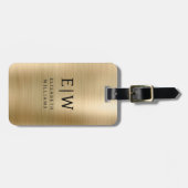 Monogram Goud Geborsteld Metallic Elegant Bagagelabel (Voorkant horizontaal)