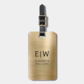 Monogram Goud Geborsteld Metallic Elegant Bagagelabel (Voorkant verticaal)