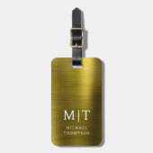 Monogram Goud Geborsteld Metallic Elegant Bagagelabel (Voorkant verticaal)