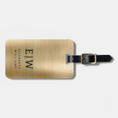 Monogram Goud Geborsteld Metallic Elegant Bagagelabel (Voorkant horizontaal)