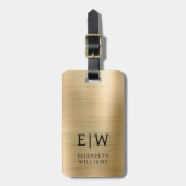 Monogram Goud Geborsteld Metallic Elegant Bagagelabel (Voorkant verticaal)
