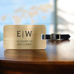 Monogram Goud Geborsteld Metallic Elegant Bagagelabel<br><div class="desc">Introductie van ons Monogram Brushed Metallic Elegant Bagagelabel: Verhoog uw reiservaring met dit geavanceerde accessoire. Gemaakt van geborsteld metallic materiaal, dit bagagelabel straalt elegantie en stijl uit. Het monogram ontwerp voegt een gepersonaliseerde touch toe, waardoor het gemakkelijk is om uw bagage te identificeren en een vleugje verfijning aan uw spullen...</div>