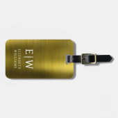 Monogram Goud Geborsteld Metallic Elegant Bagagelabel (Voorkant horizontaal)