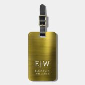 Monogram Goud Geborsteld Metallic Elegant Bagagelabel (Voorkant verticaal)