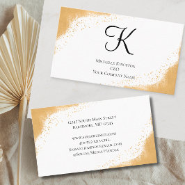 Monogram Goud Geel Glitter Glam Modieuze Vrouwen Visitekaartje