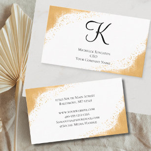 Monogram Goud Geel Glitter Glam Modieuze Vrouwen Visitekaartje