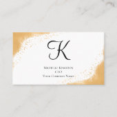 Monogram Goud Geel Glitter Glam Trendy Vrouwen Visitekaartje (Voorkant)