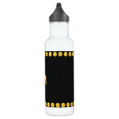 Monogram & Goud gestippelde strepen op zwart Waterfles (Rechts)