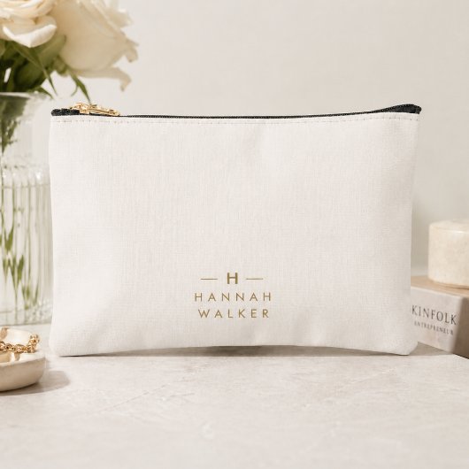 Monogram Goud Grijs | Minimalistische Elegante Mod Etui