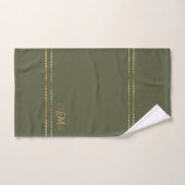 Monogram Goud Groen Modern Minimalistisch Stijlvol Bad Handdoek (Handdoek)