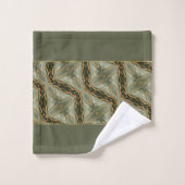Monogram Goud Groen Stijlvol Modern Bad Handdoek (Wasdoekje)