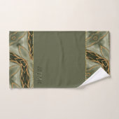 Monogram Goud Groen Stijlvol Modern Bad Handdoek (Handdoek)