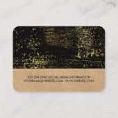 Monogram Goud Grunge Geometrisch Natuurlijk Visitekaartje (Achterkant)
