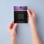 Monogram Goud initiaal Logo Modern Zwart & Paars Flyer (Hand)