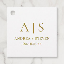 Monogram Goud Klasse Trouwfeest Bedankjes Labels