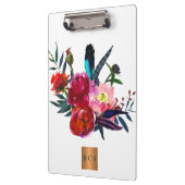 Monogram goud koper metallic roze blush bloesem klembord (Links)