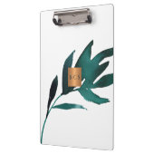 Monogram goud koper metallisch blauw blad klembord (Links)