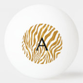 Monogram goud luipaard patroon gepersonaliseerd pingpongbal (Voorkant)