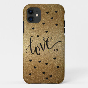 Monogram goud met liefde Case-Mate iPhone case