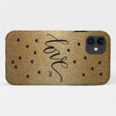 Monogram goud met liefde Case-Mate iPhone case (Achterkant (horizontaal))