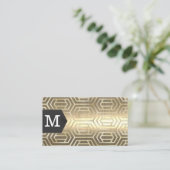 Monogram | Goud metaal | Goudolie — Geometrisch Visitekaartje (Staand voorkant)