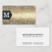 Monogram | Goud metaal | Goudolie — Geometrisch Visitekaartje (Voorkant / Achterkant)