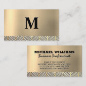 Monogram Goud Metaal Patroon Visitekaartje (Voorkant / Achterkant)