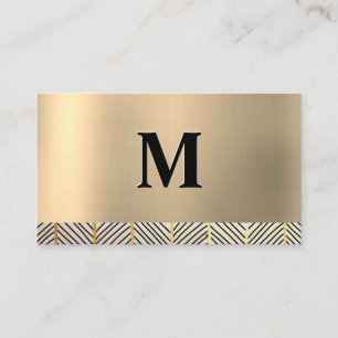 Monogram Goud Metaal Patroon Visitekaartje