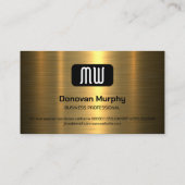 Monogram | Goud Metaal Visitekaartje (Achterkant)